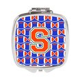 Carolines Treasures Letter S Football Green, Blue and Orange Compact Mirror CJ1083-SSCM